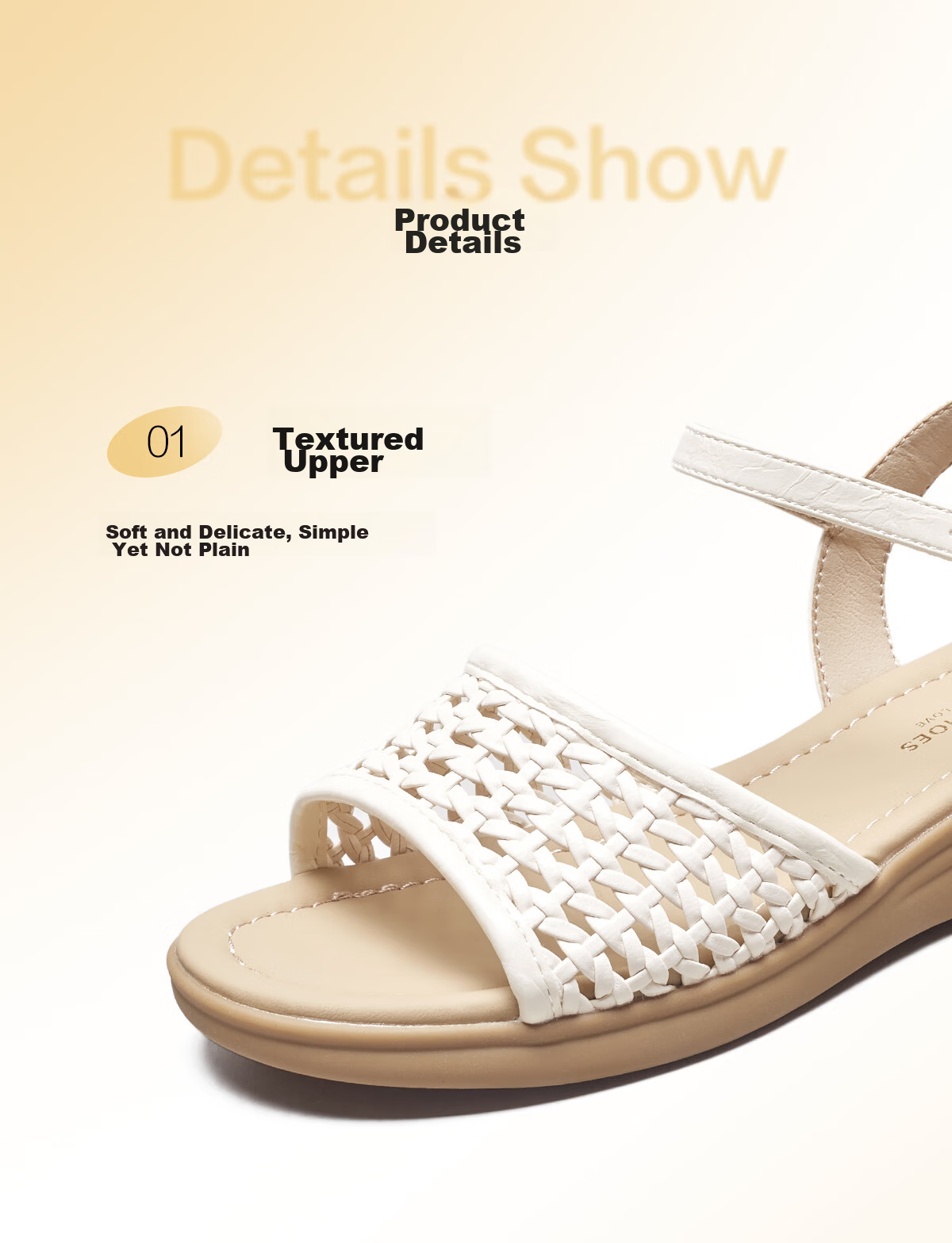 Eierkang Women's Summer Hollow Wedge Mary Jane Sandals Single Strap Middle-aged and Elderly Mom Shoes 49795W Off-white Size 36 12