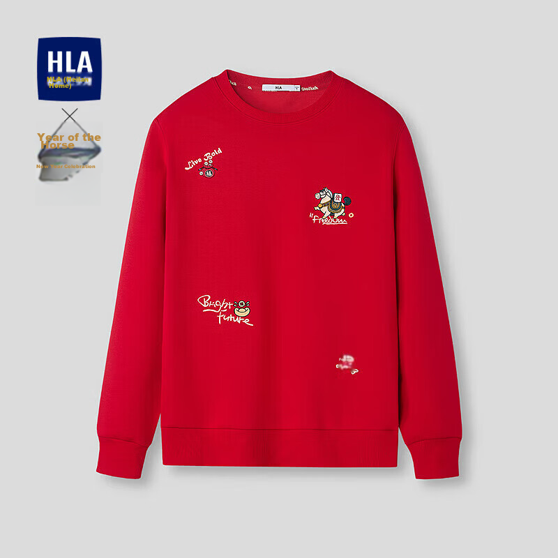 HLAHLA Men's Spring Sweatshirt 26 Chairman Recommended New Year Round Neck Stretch Long Sleeve