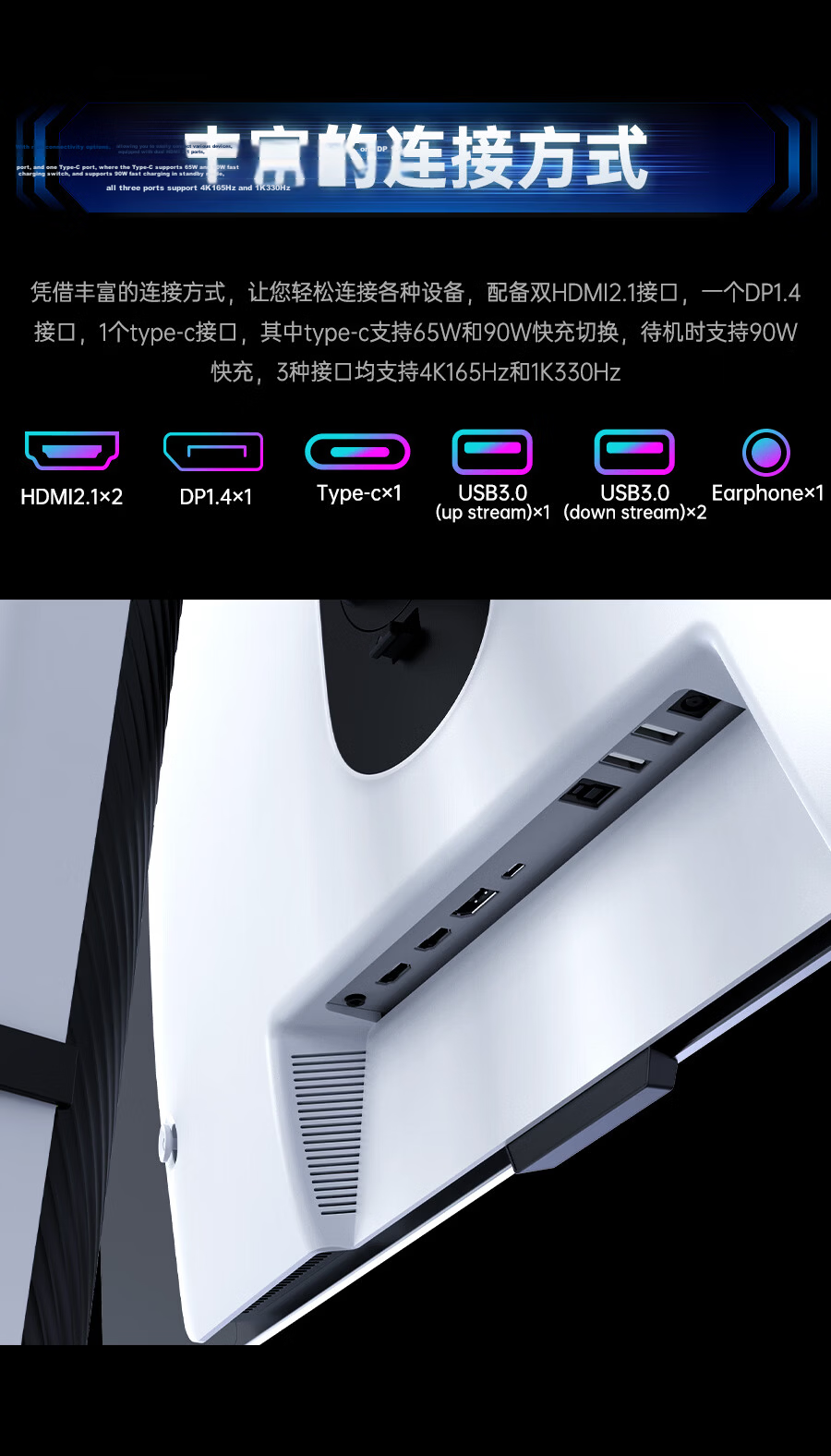 KTC 31.5-inch LG Original OLED 4K 165Hz Dual Mode 330Hz Native 10bit Rotating Height-Adjustable Gaming Monitor G32P5S 15