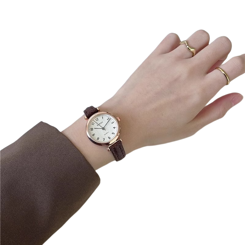 LOUIE JUELEN 2025 New Women's Watch, Retro Niche Style, Suitable for Middle And High School Students, Female Civil Servant Exam-Specific Silent Quartz Watch