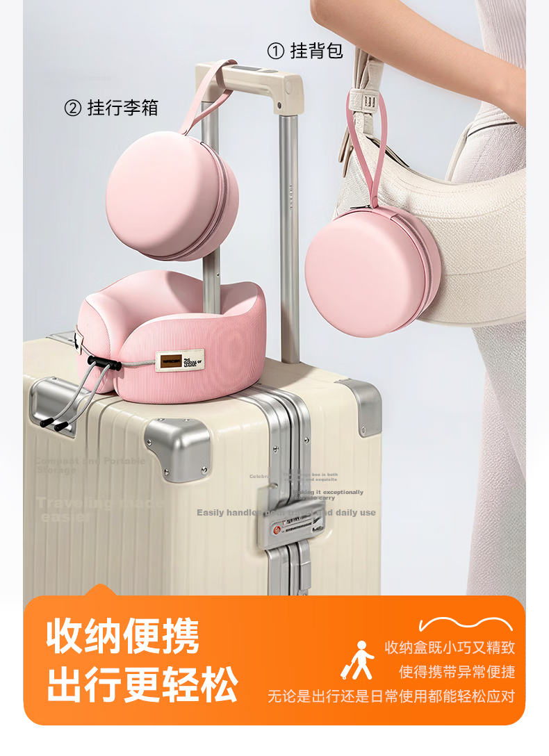 Zhiguozhe U-Shaped Neck Pillow Travel Portable Foldable U-Shape Neck Support Pillow for Airplane High-Speed Train Nap Essential 13