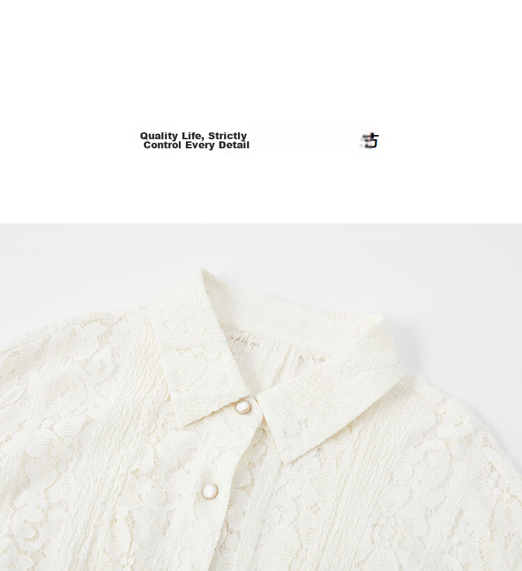 Demana Lace Whisper Spring Cloud Soft Cotton Korean Style Lapel Irregular Tie Hollow Asymmetric Women's Shirt 12
