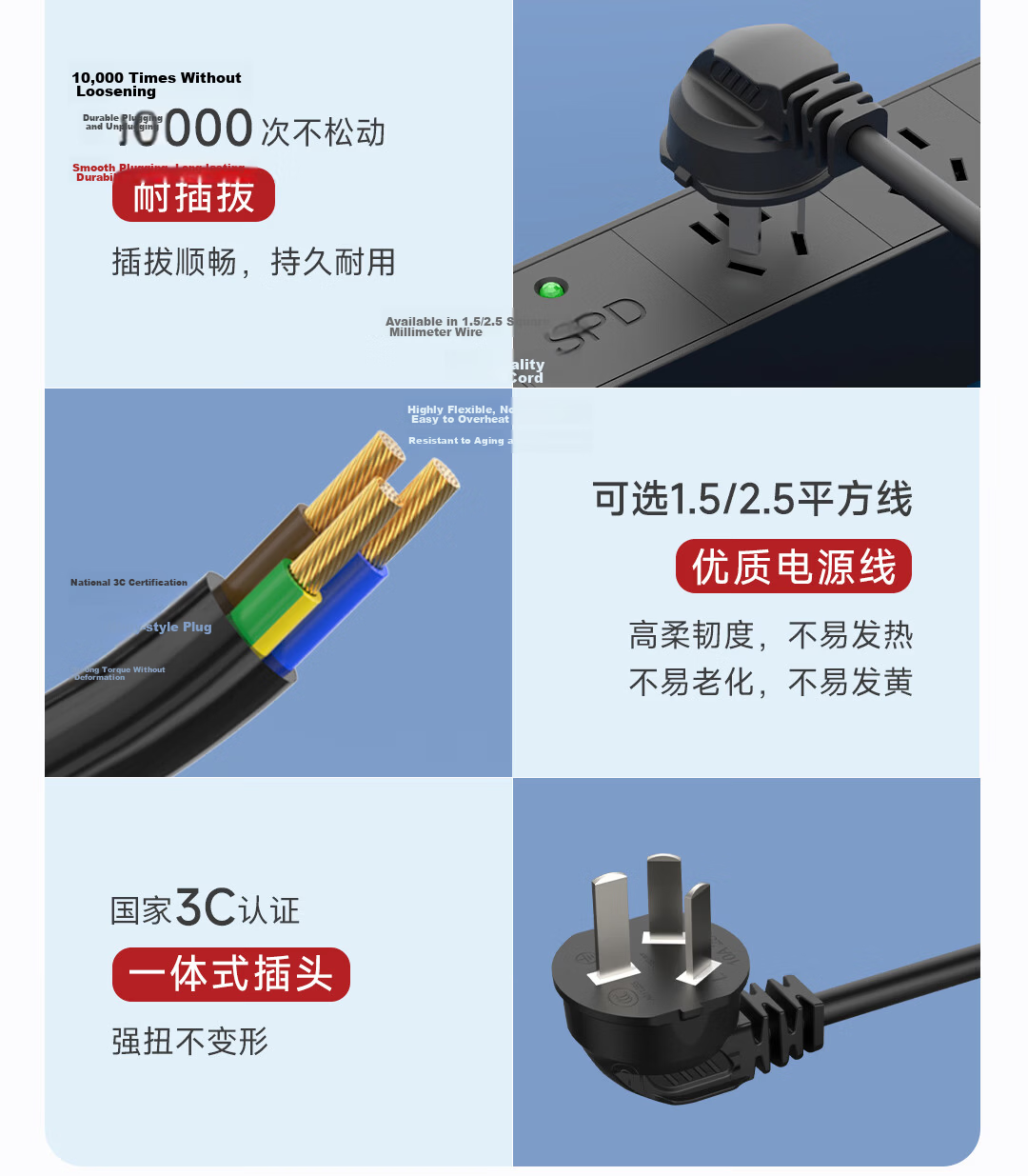 Lianggong Desktop Gaming Power Strip Socket 8-Outlet 5-Hole 2500W 10A Overload Switch Wireless 14