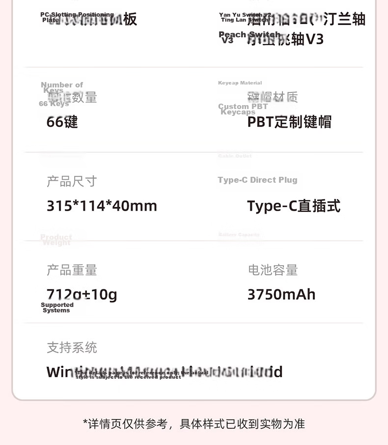 RK R65 Tri-Mode Custom Mechanical Keyboard Wireless 2.4G Wired Bluetooth Silent Switch Hot-Swappable Gasket Structure 66-Key Gaming Ice Cream Peach Switch V3 14
