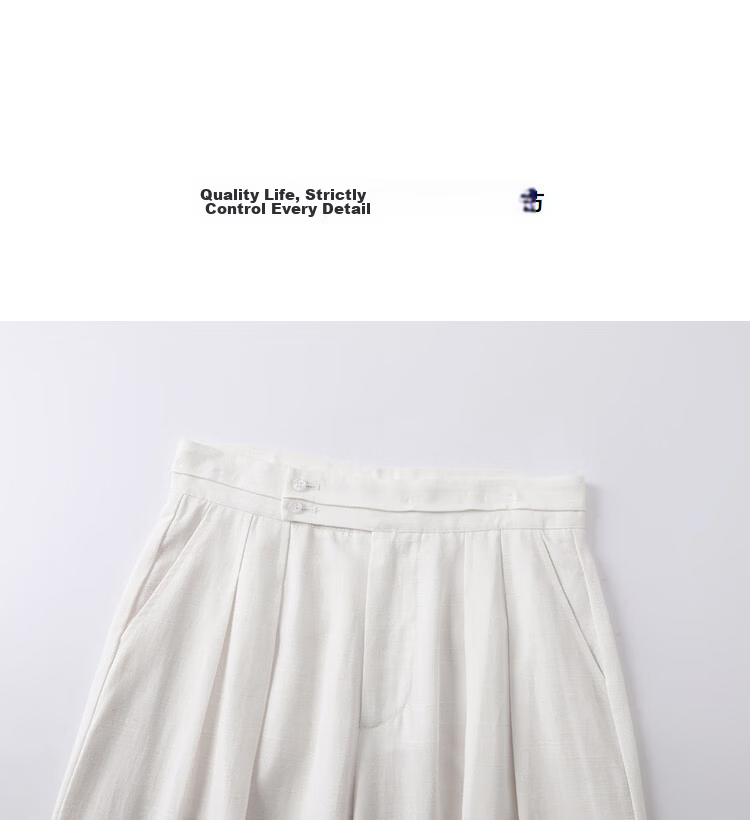 Demana Linen Lyocell Blend Spring Pleated Double-Breasted Wide-Leg Loose Slimming Women's Casual Pants Premium Feel 18