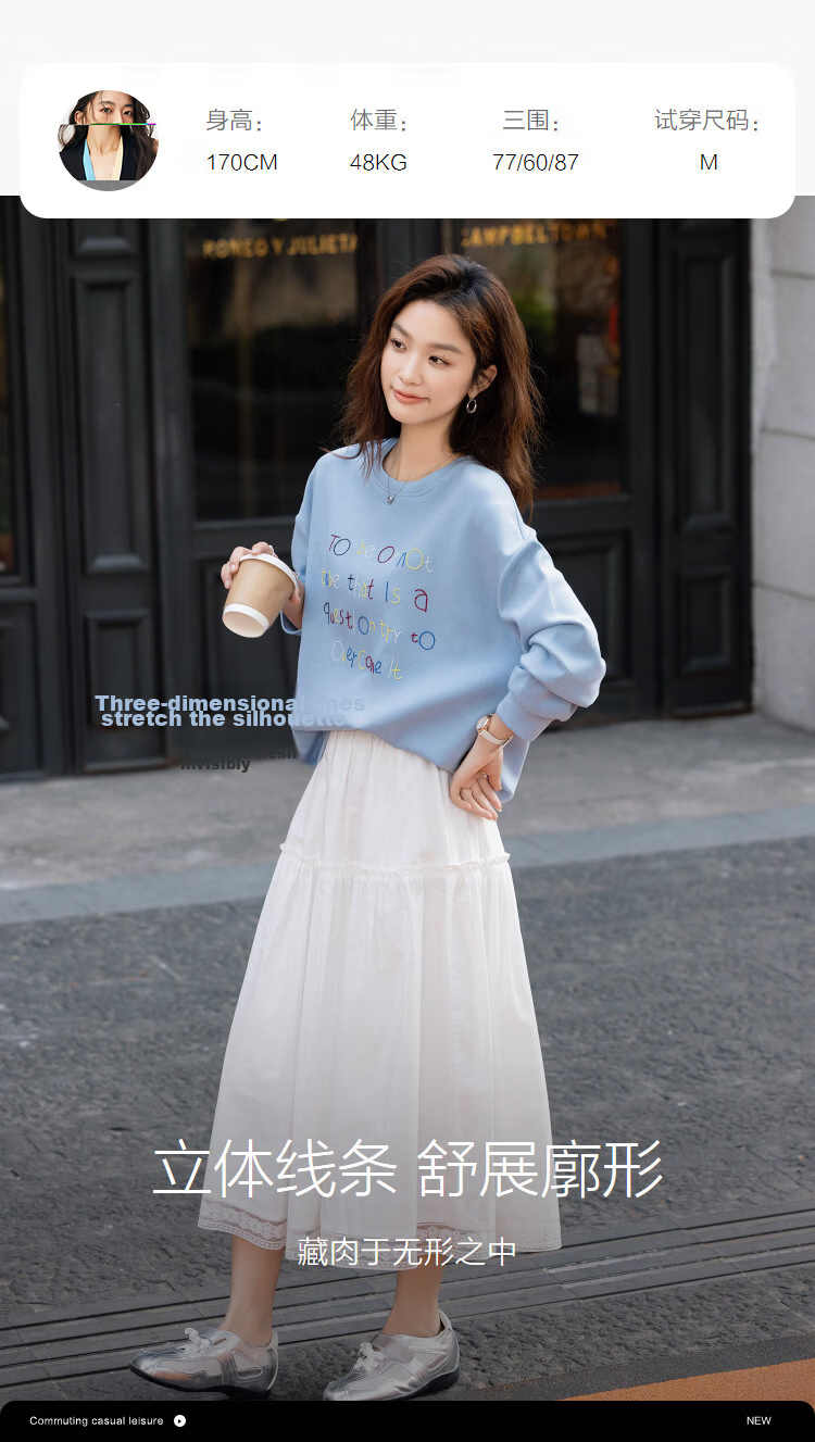 Demana Soft Air Layer Spring Commuter 3D Colorful Embroidered Thread Crewneck Drop Shoulder Loose Petite Women's Sweatshirt 11