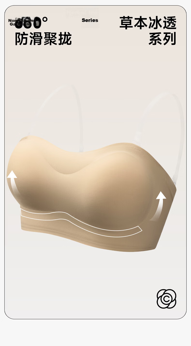 Herbal Original Strapless Bra Women Thin Anti-Slip Non-Slip 2026 New Seamless Invisible Tube Top Anti-Exposure Bandeau Bra 2
