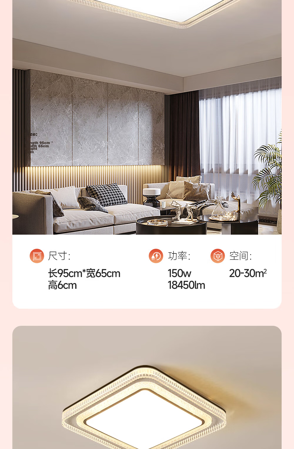 Kuka LED Ceiling Light Italian Style Eye Protection LED Source Living Room Bedroom Lighting 40cm Round [Installation Included] 14