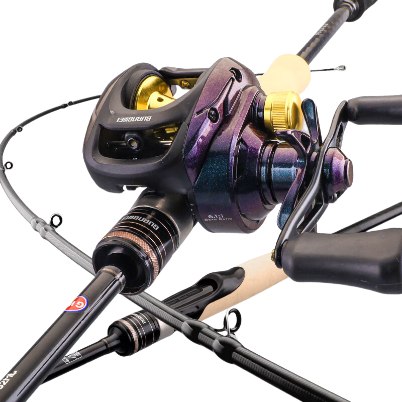 GW Xiaolang Lure Rod with Pistol Grip, 1.95 Meters, ML Action, Left-Handed, Baitcasting Reel, Fuji A-Ring, Topmouth Culter Lure Rod
