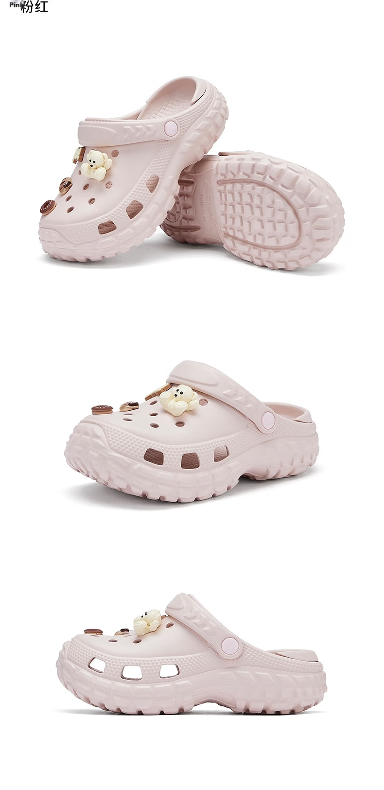 Hotwind Women's Summer New Fashion Height-Increasing Thick-Soled Clogs Casual Cute Beach Outdoor Slippers 14