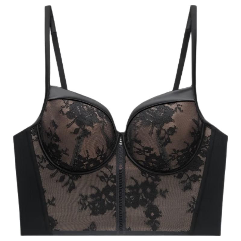 Manifen Lace Vest Sexy Lingerie Outerwear Shapewear with Built-in Padded Bra Push-up Bra Large Bust Slimming Thin Style