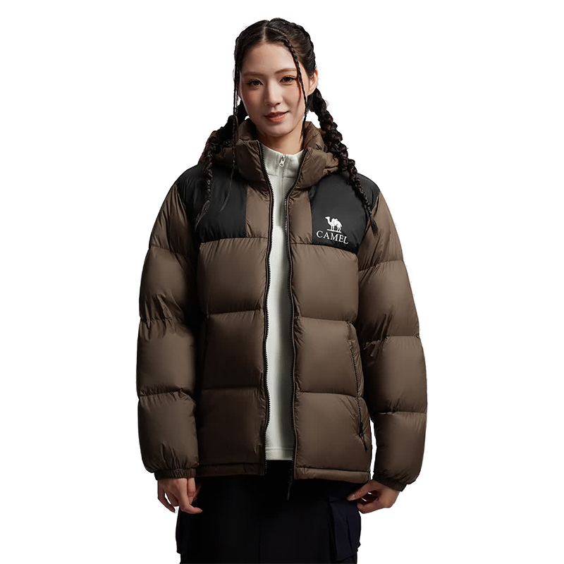 CAMEL Outdoor Down Jacket Winter Thickened Warm Unisex Windproof Water-Repellent Graphene Puffer Coat