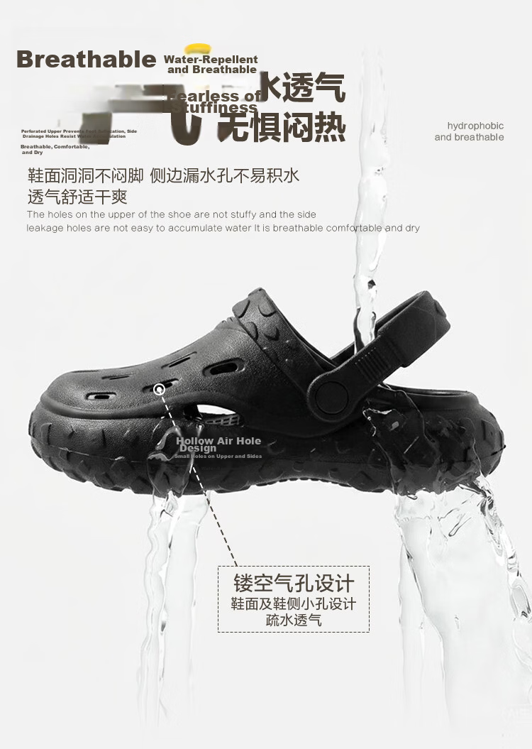 Jingzhenlianggong Summer Outdoor Senma Style Beach Sandals Fashionable Casual Black 35-36 4