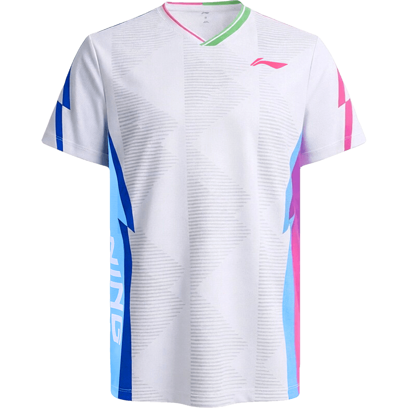 LI-NING Badminton Shirt Unisex Club Series Short Sleeve Competition Jersey Sportswear White XL