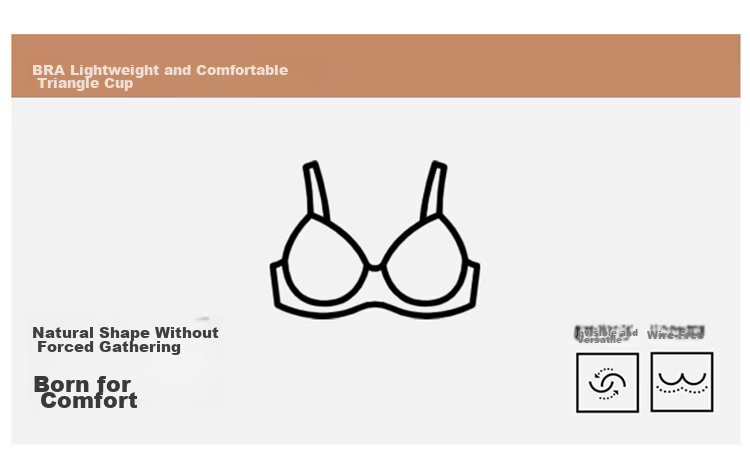 Herbal Original Color [10A Antibacterial] French Lace Women's Summer Ultra-Thin Triangle Cup Pure Desire Wireless Bra 1