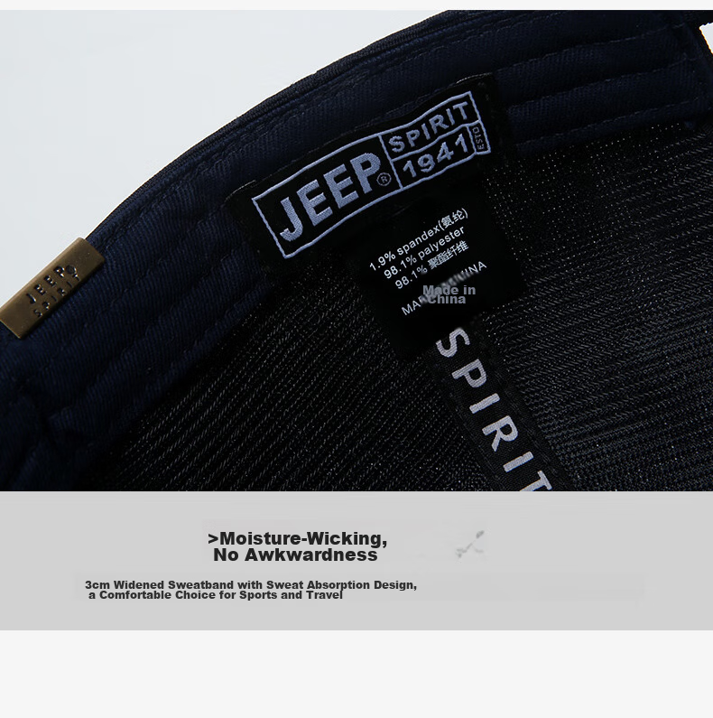 JEEP Men's Baseball Cap Fashion Versatile Four-Season Duckbill Hat Unisex Casual Outdoor Sports Cap A0366 18