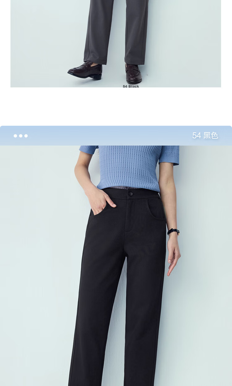 Giordano Women's Pants 2026 Summer Black Technology Cooling Casual Pants Semi-Elastic Waist Knit Sweatpants 13416240 16