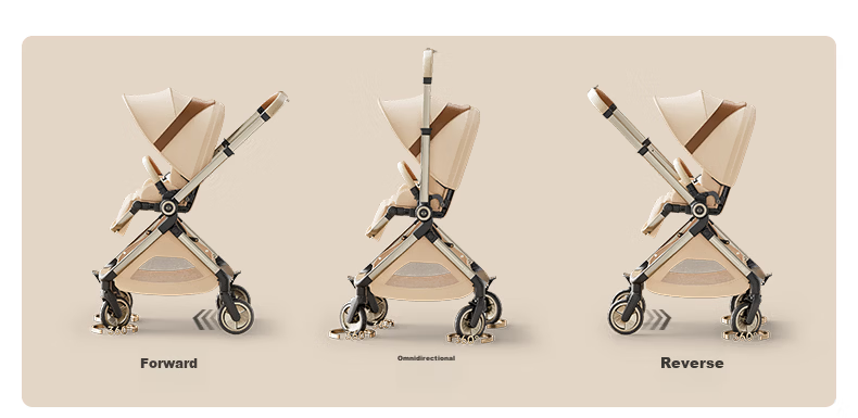 Elittile Baby Stroller 0-3 Years Foldable Reclining Shock Absorption High Landscape EMU Pro Max Golden Amber 30