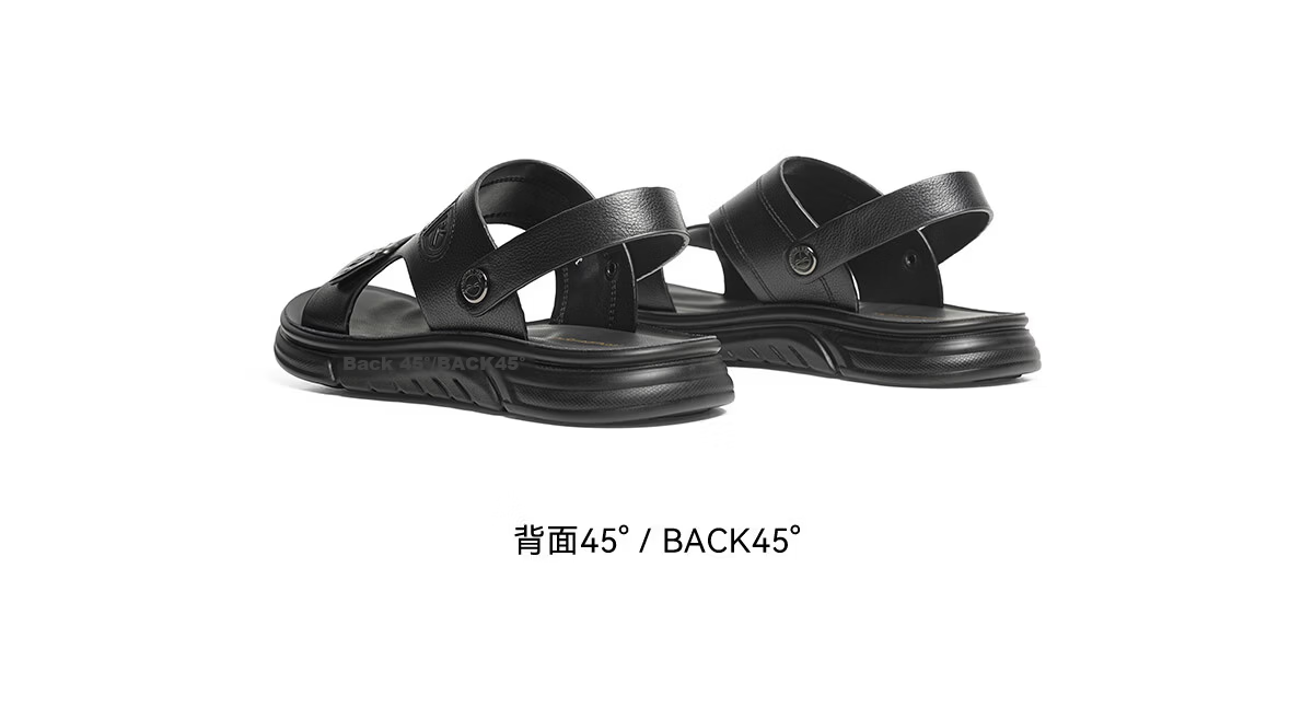 Red Dragonfly Beach Shoes 26 Summer Men's Slip-On Dual-Wear Leather Dad Sandals WTT26129 Black Size 40 5