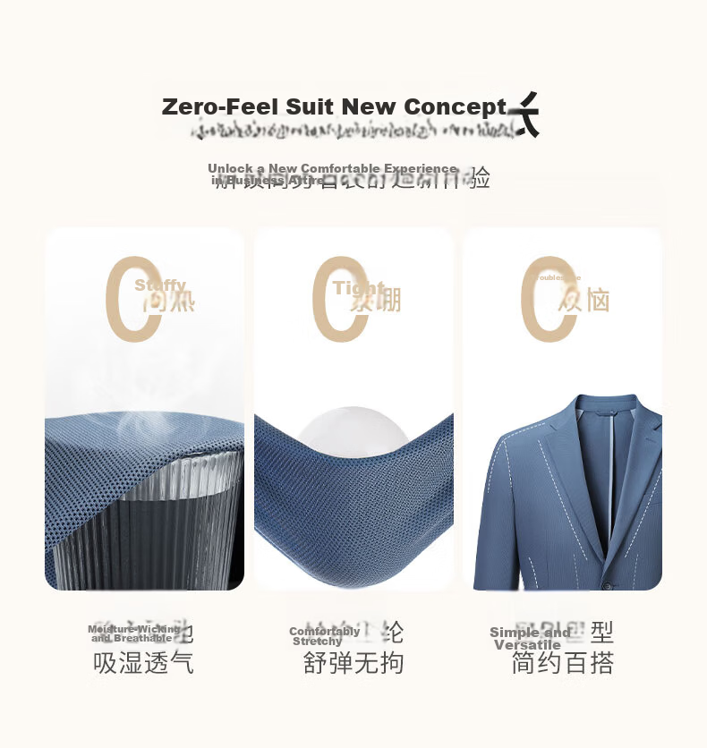 Goldlion [Stretch Breathable] Spring Summer Men's Single-Breasted Slim Fit Business Casual Blazer Jacket Gray Blue 48A 2