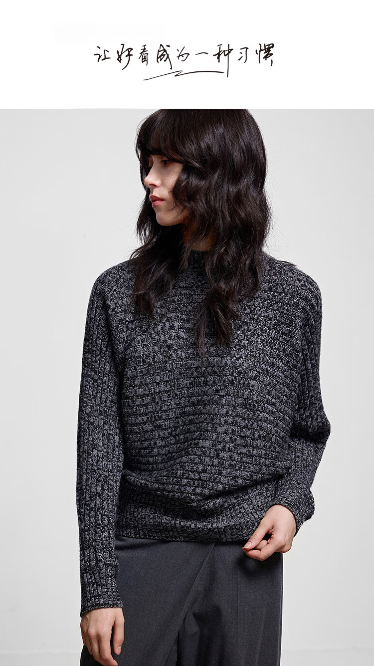 Demana [Soft Merino Wool] Winter Elegant Stand Collar Sleeve Knit Sweater Yarn Temperament Petite Women's Top 1