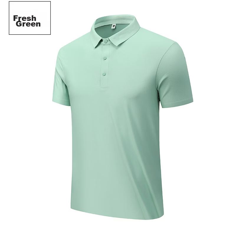 Jeanswest Men's Short Sleeve Polo Shirt Summer Thin Ice Silk Breathable Quick-Dry Casual Business Commuter Top 14