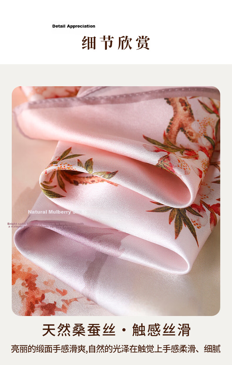 Hangsilu Silk Scarf for Women, Square Silk Scarf, Mulberry Silk, Chinese Style, Outer Wear, Birthday Gift, Mid-Autumn Festival Gift for Mom, Best Friend, Elders 3