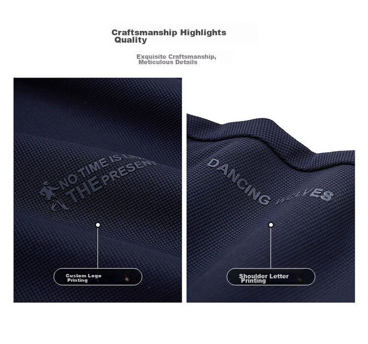 Dancing with Wolves [High Elasticity Nylon] Commuter Versatile Brushed Stretch Light Business Men's Long Sleeve Polo Shirt 102 Dark Blue L 5
