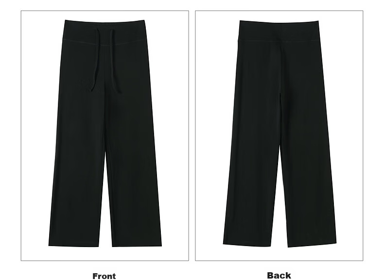 TonLion 2026 Summer New Casual Women's Drawstring Sports Style Straight Loose High-Waist Wide-Leg Pants 19