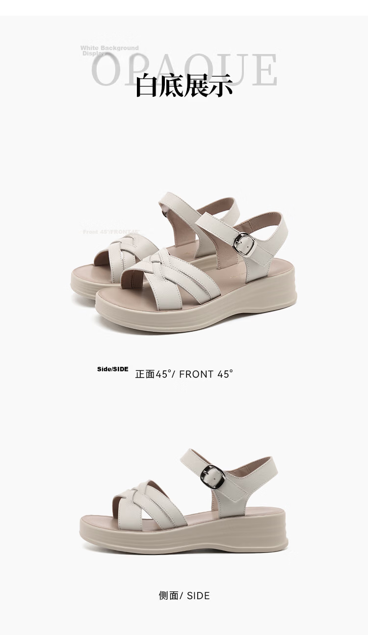 Red Dragonfly Women's Sandals New Commuter Thick Sole Casual Shoes Soft Sole Non-Slip Outdoor Beach Shoes WTK265041 Off-White Size 39 10