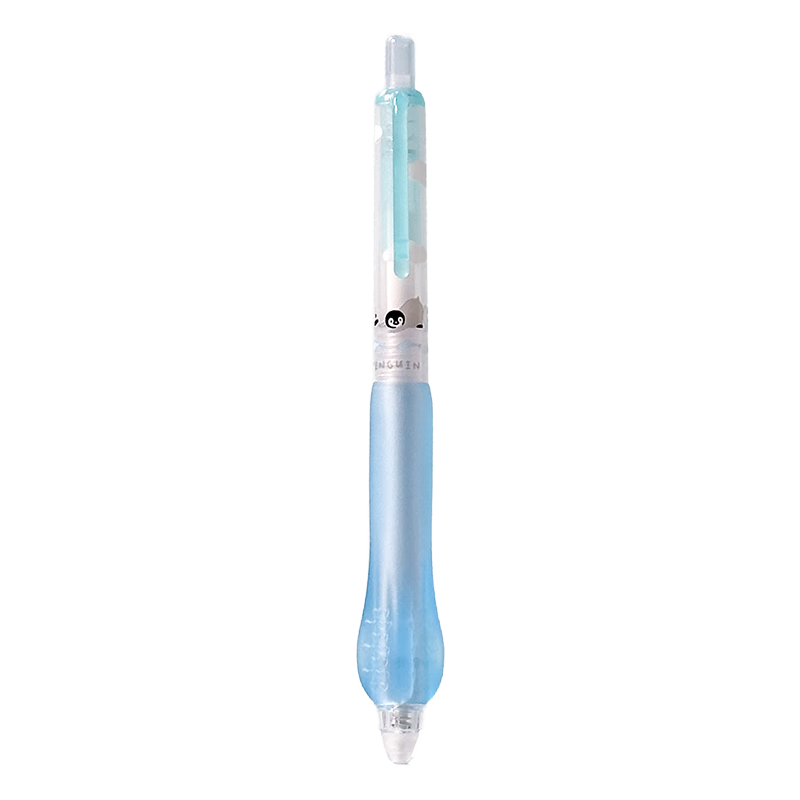 Sannianerban & Bifangshuo Zhengzhi Jiaobu Soft Grip Erasable Gel Pen, 0.5mm, Stylish Design for Students, Retractable Gel Pen with ST Tip, Black Ink, Small Size, Black - Cat Head (Pink)