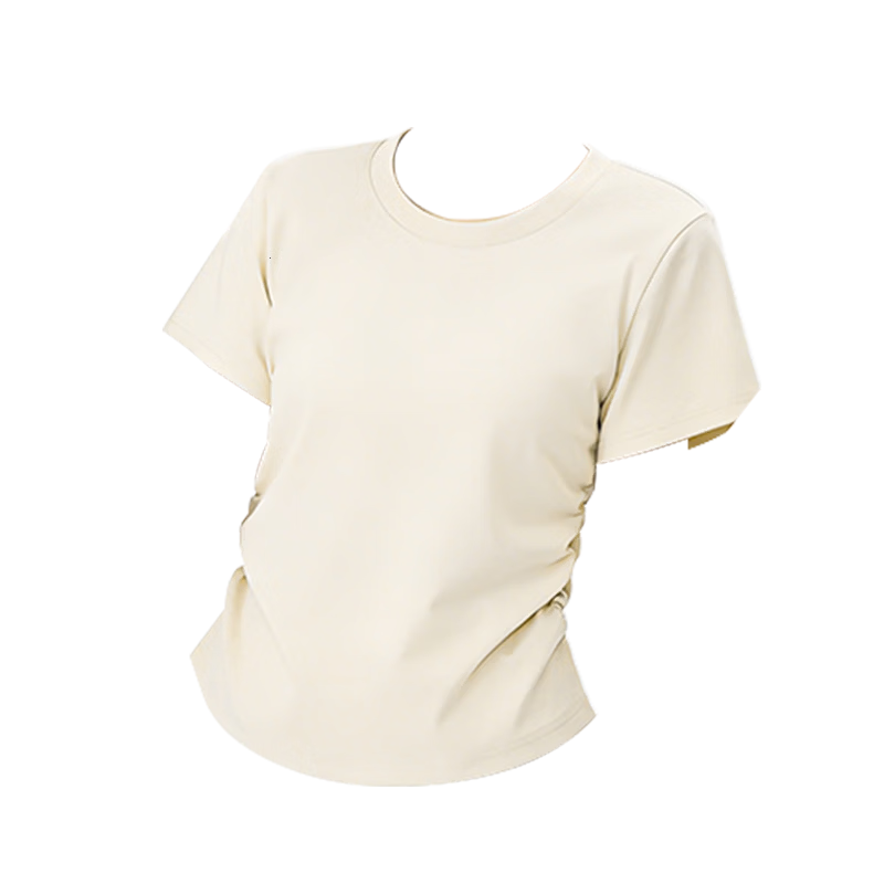 Warrior Women's Short Sleeve T-Shirt Summer 2026 New Ruched Half Sleeve Slim Fit Shoulder Top Slimming Base Shirt