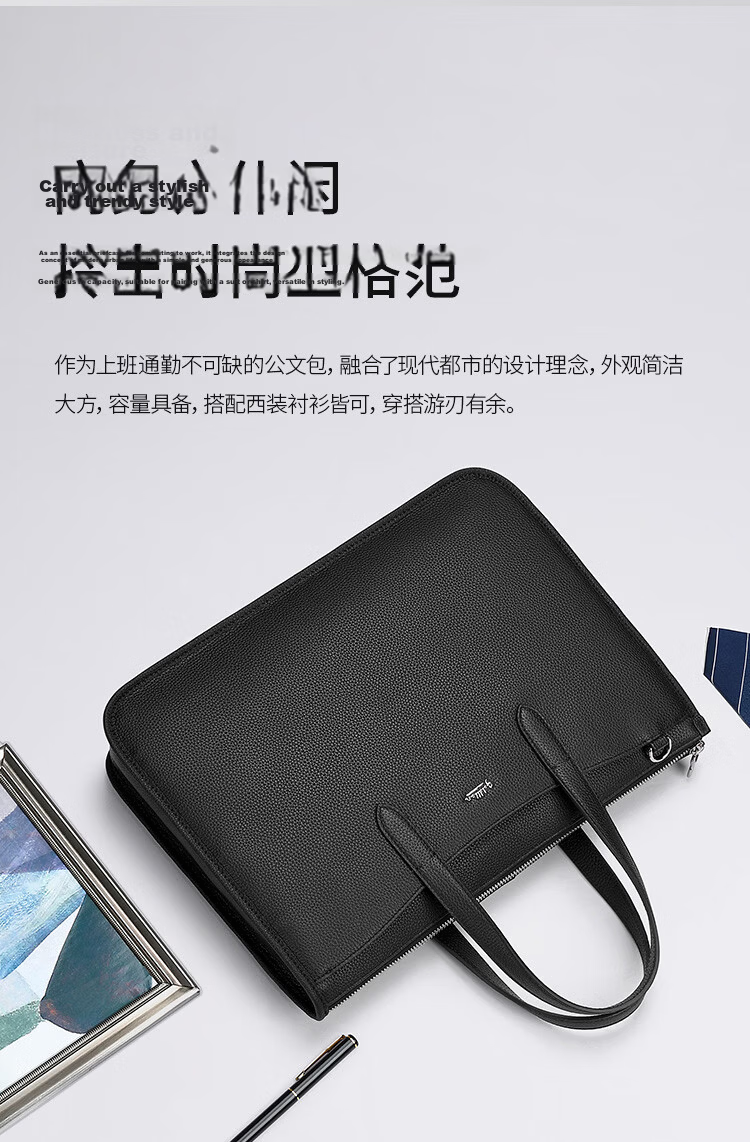 Goldlion Large Capacity Briefcase, Horizontal Style Business Handbag for Men, Laptop Bag, Birthday Gift 1
