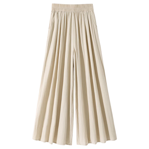 MJ STYLE Wide-Leg Pants Skirt for Women, 2026 Summer Thin Cool Breathable A-Line Plus Size Skort for Curvy Wome