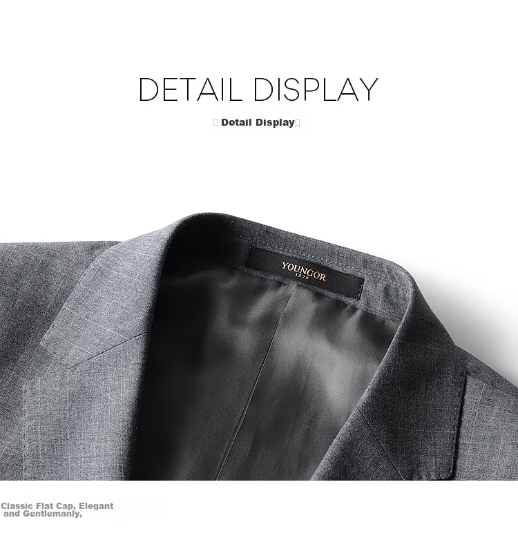 Youngor Men's Striped Business Suit Jacket High-End Wool Fabric Classic Elegant 220234D 14