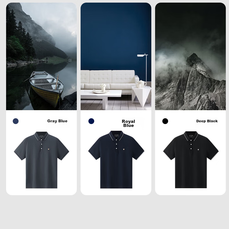 Laxton Men's Short Sleeve Summer Polo Shirt Antibacterial Moisture-Wicking Breathable Cooling Anti-Curling Navy Blue S 25