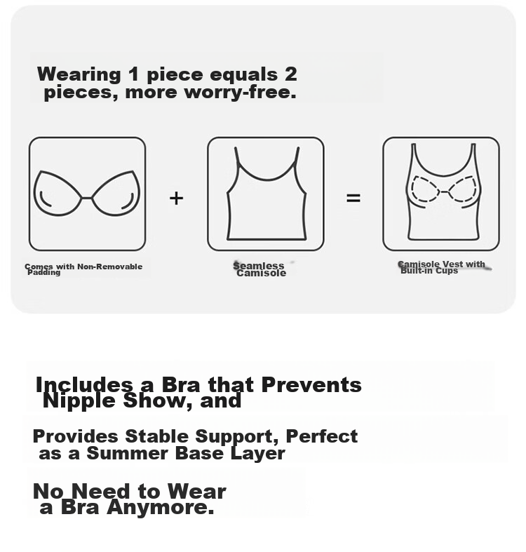 Langsha Strap Vest Bra Integrated Spring Summer Versatile Padded Innerwear Base Layer Top Women's Beautiful Back Anti-Exposure Underwear 4