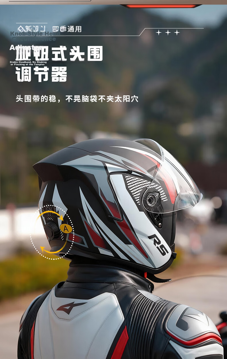 SAKL Motorcycle Helmet National Standard 3C Certified Class A Unisex Four-Season Riding Dual-Lens Anti-Fog 3/4 Half Helmet Electric Vehicle Safety Helmet Matte Black Storm 7