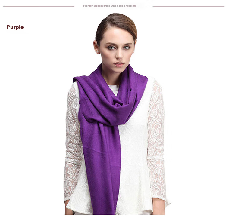 GLO-STORY Silk Wool Spring Summer Decorative Scarf Thin Mother's Day Gift Silk Scarf Women's Gift Box Success Design 4