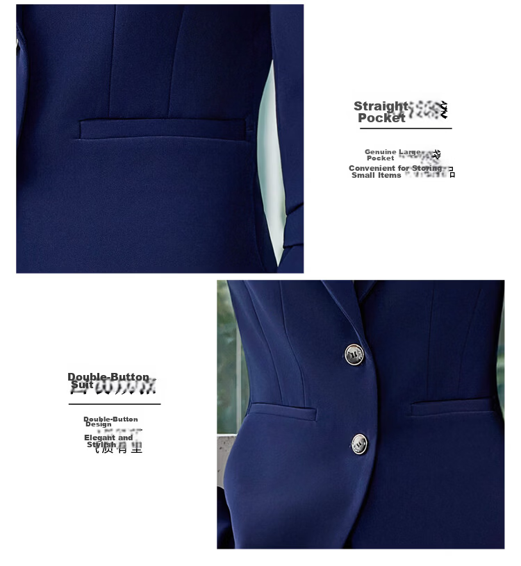 Chaoxu Wrinkle-Free Two-Button Blazer Suit Women's Professional Commuter OL Interview Formal College Workwear Jacket 7