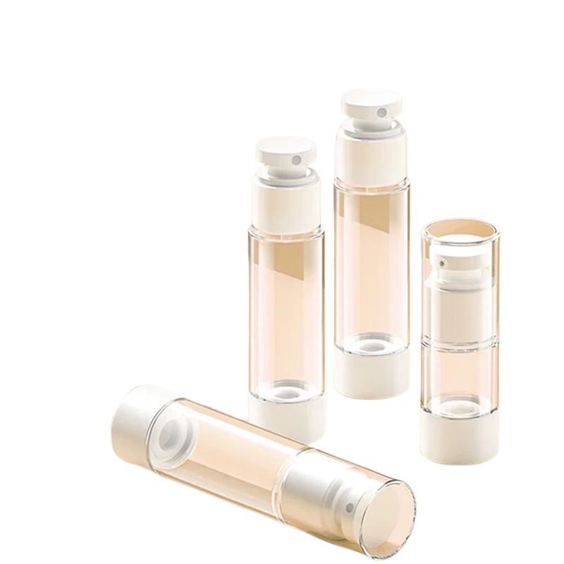 LiQing Vacuum Dispensing Spray Bottle Set 50ml*2 Press Pump Empty Bottles Travel Portable Cosmetic Bottles