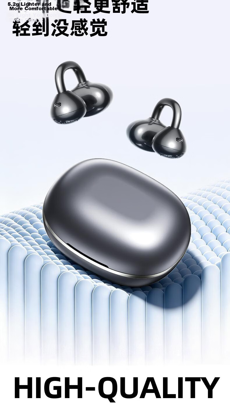 Zongguo Bluetooth Earphones 2026 New Multi-Language Translation Clip-On Wireless Open-Ear Noise-Cancelling High-Quality Sound Comfortable Secure Fit Long Battery Life 7