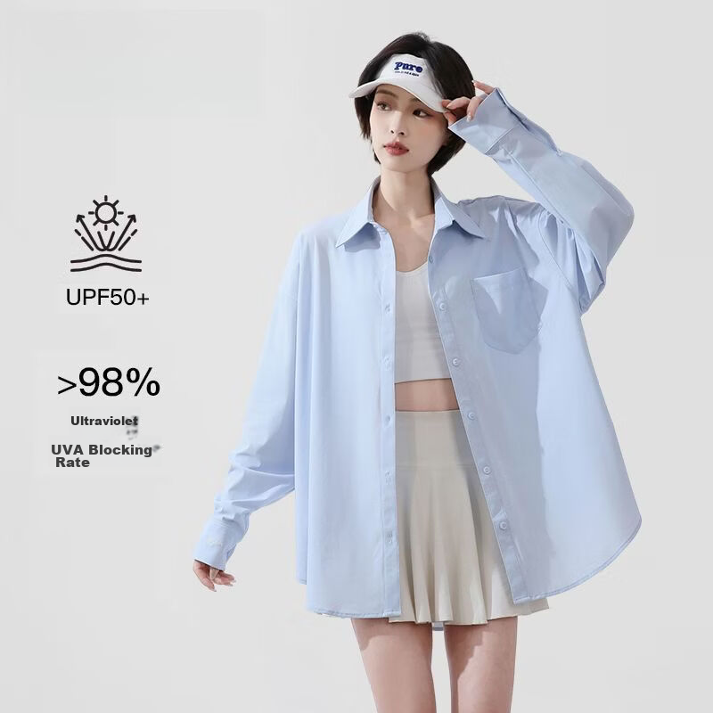 Combo Women's Sunscreen Shirt Spring Summer Cooling Loose UV Protection Outdoor Sports Ice Silk Versatile Sun Protection Top Trendy 1