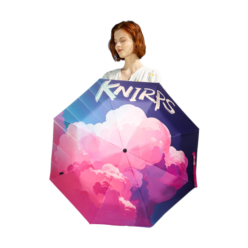 Knirps Umbrella, Black Umbrella for Sun Protection And Rain Protection, UV Protection, Lightweight, Tri-Fold, Gift for Wome