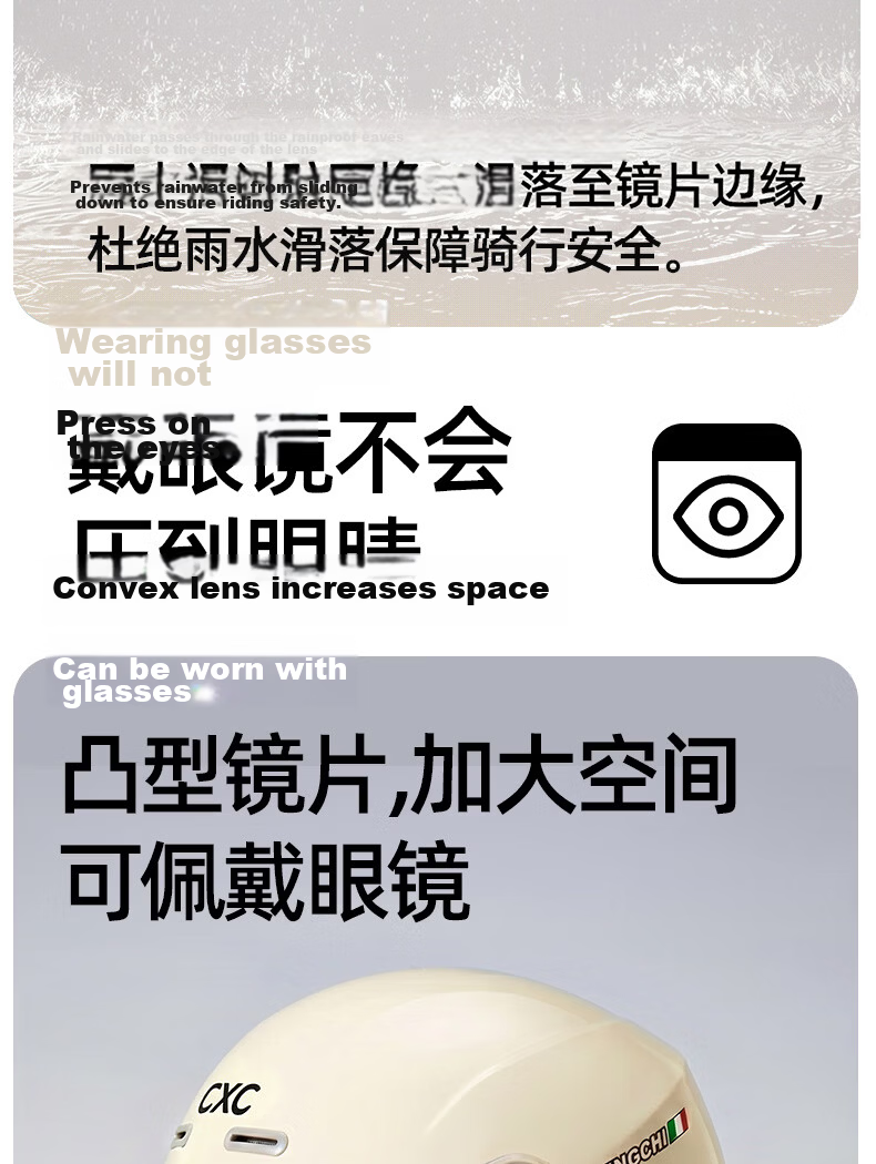 Che Xiaoping Electric Scooter Helmet 3C Certified Motorcycle Half Helmet Unisex Summer Sun Protection Dual Lens Adjustable White 9