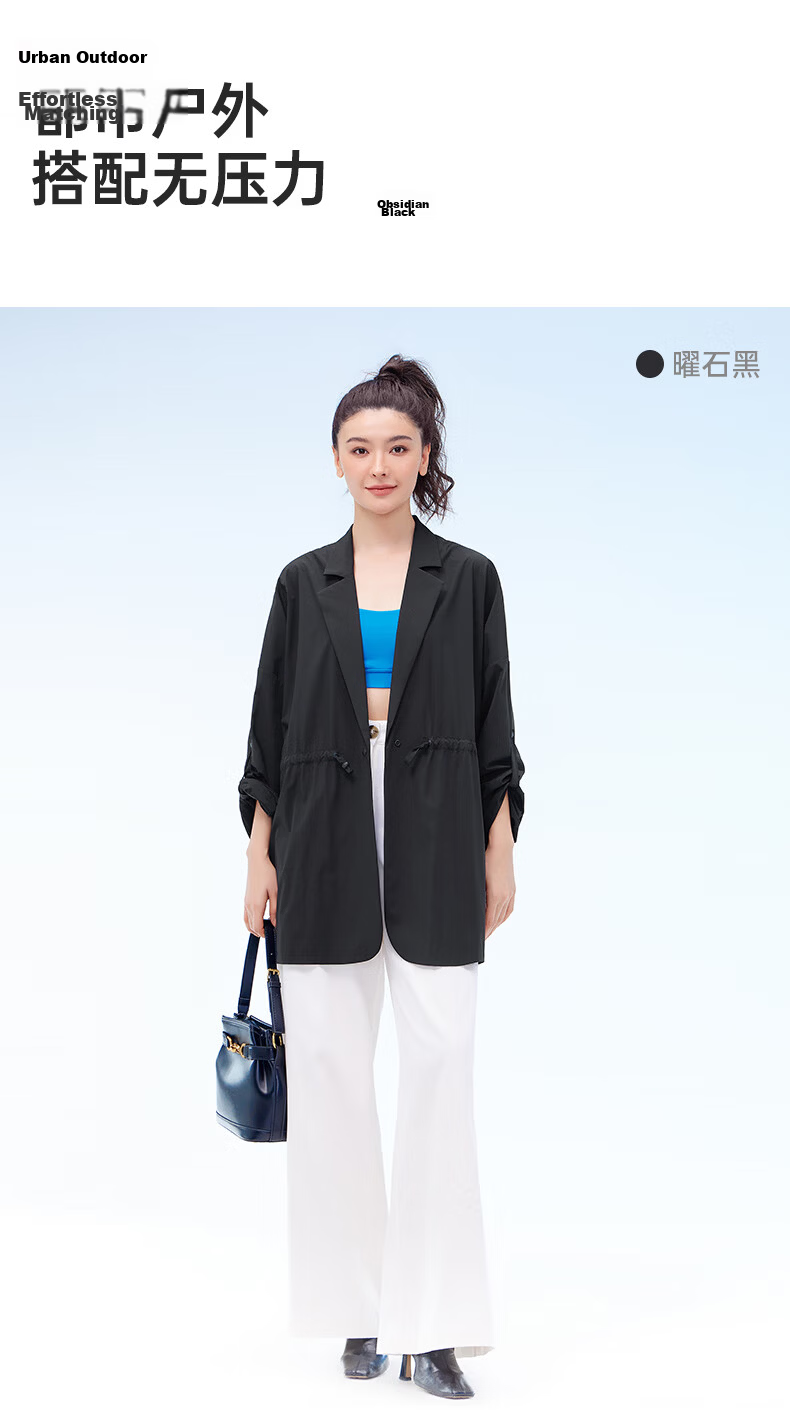 VVC Women's Summer Mid-Length Ice Silk Sunscreen Jacket UV Protection Breathable Lightweight Sunshade Coat Obsidian Black M 7