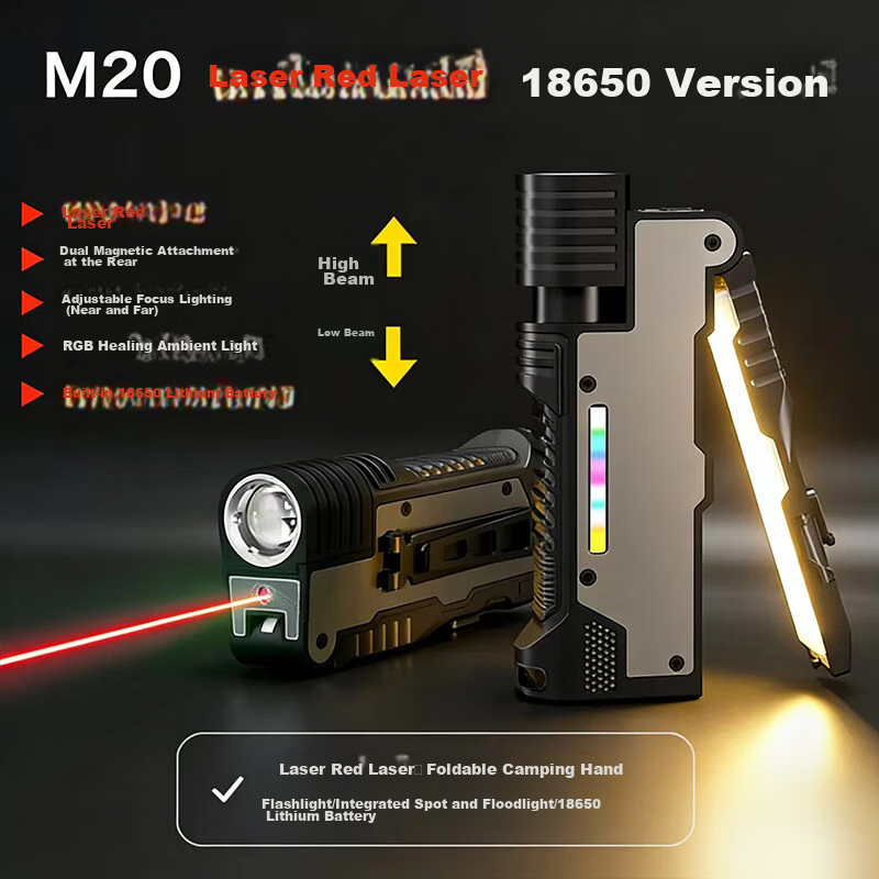Cavalry Flashlight Camping Light High Power Rechargeable Outdoor Small Multifunctional Laser Pointer Red Laser