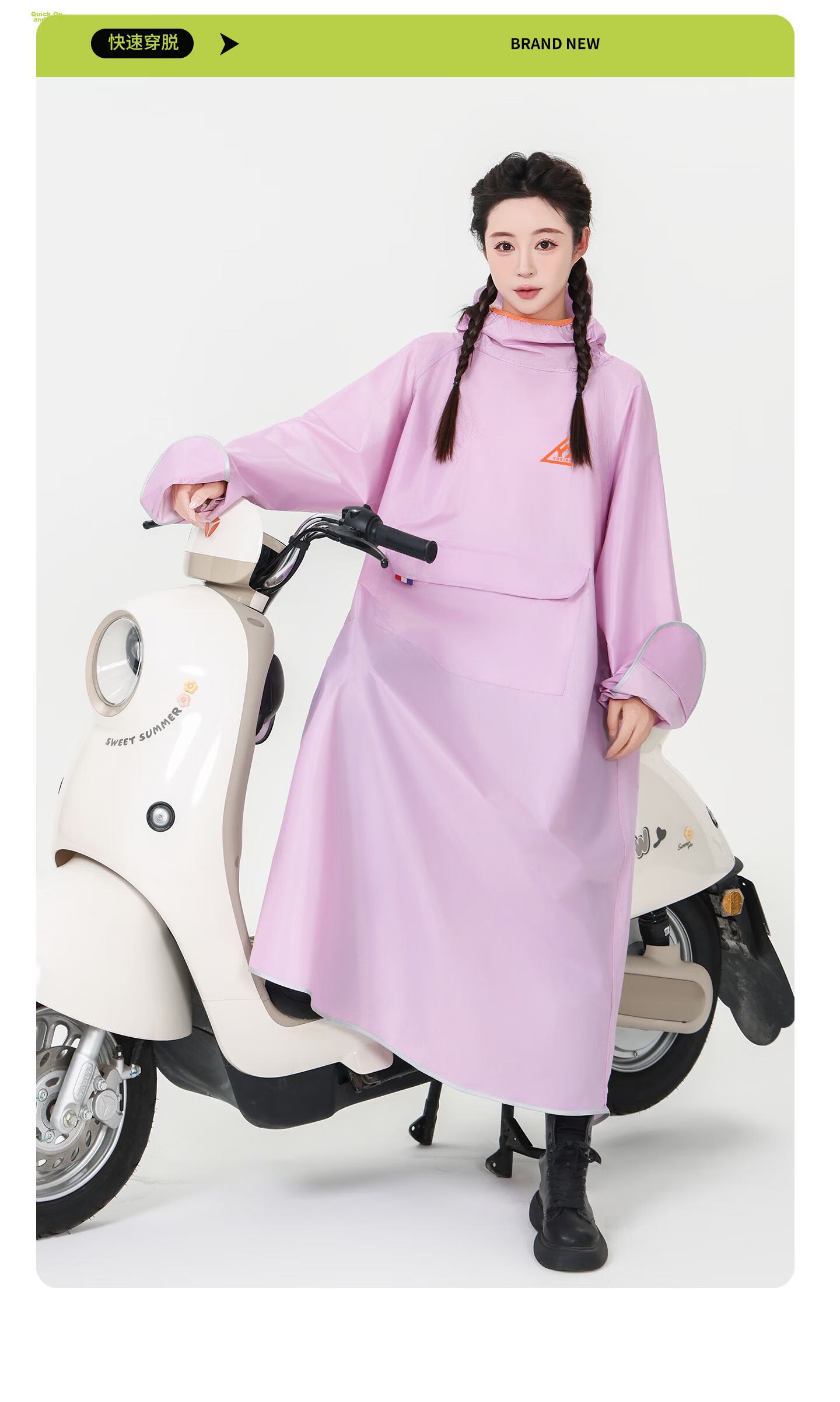 Spapani Long Full-Body Raincoat for Electric Vehicles, Adult Unisex Anti-Raincoat for Motorbike and Scooter Riders 22