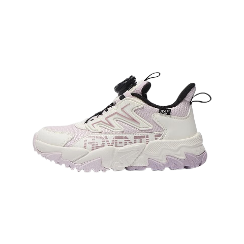 361° Children's Sports Shoes, Fall 2025, Lightweight Shock-Absorbing School Sports Shoes for Boys And Girls, Breathable Mesh Outdoor Shoes, Pink, Size 34