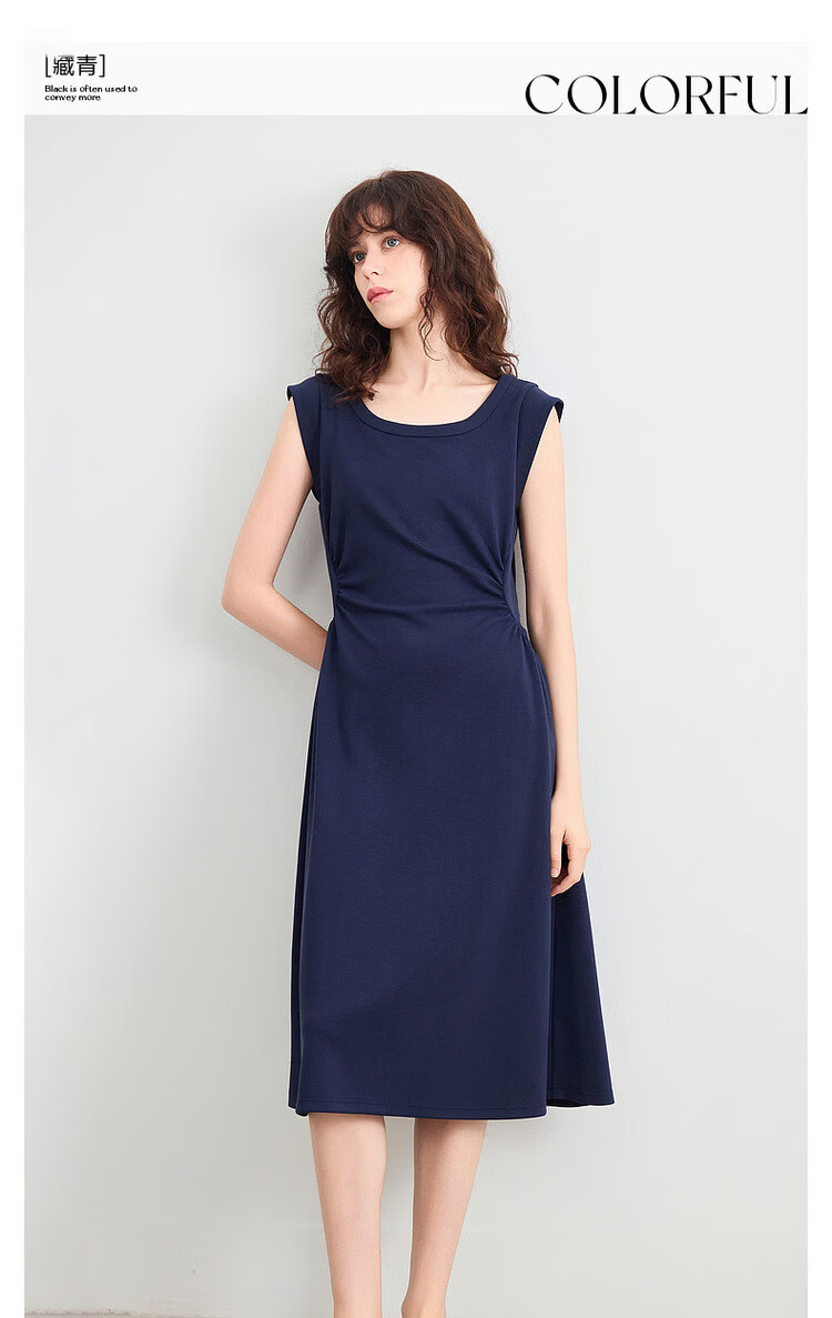 Demana [Cloud Soft Air Layer] Summer Urban Casual Sleeveless Waist Slimming Elegant Mid-Length Dress for Women 3